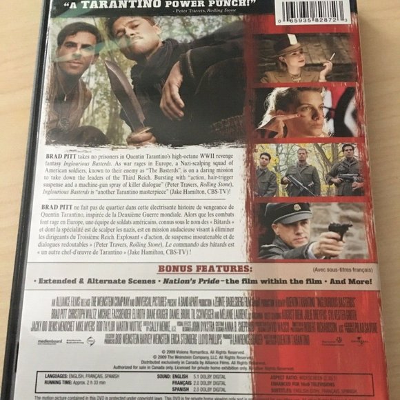 INGLOURIOUS BASTERDS DVD MOVIE - Picture 2 of 2